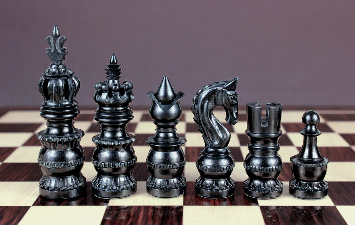 Beautiful Black chess pieces